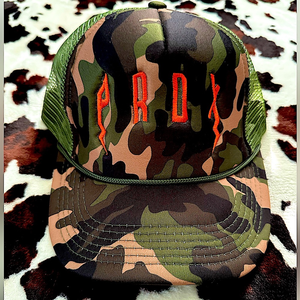 SOLd! Paradox lab Philly PRDX Camouflage trucker Hat with Orange Logo